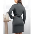 thumbnail image 4 of NY Threads Womens Robe Soft Knit Waffle Bathrobe Lightweight Knee-Length Loungewear, Large, Dark Grey, 4 of 7