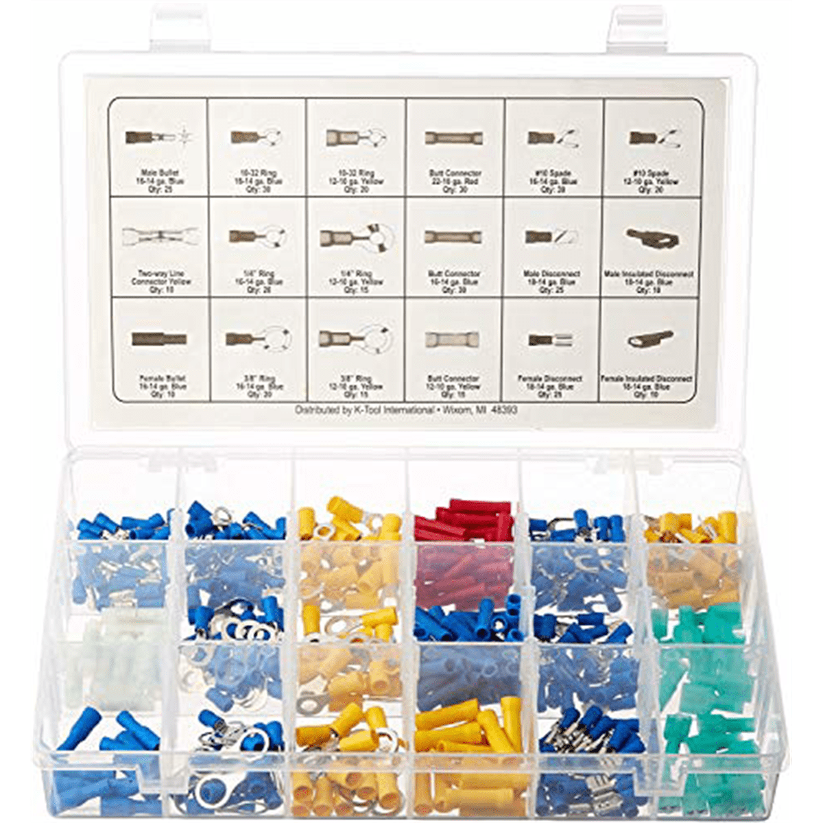 K-Tool 87 360pc Insulated Solderless Electrical Wire Terminals