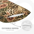thumbnail image 3 of Gukieu Animal Leopard Print Plush Pillow Cover, Hidden Zipper Pillow Protector without Pillow Core, Suitable for Bedroom, Office, Car Decoration-16"x24", 3 of 6