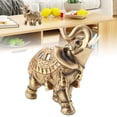 thumbnail image 5 of Wealth Figurine Elephant Statue,Lucky Feng Shui Golden Polyresin Elephant Statue Sculpture Wealth Figurine Home Decoration,Gift for Your Family[S], 5 of 9