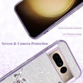 thumbnail image 5 of Cover for Google Pixel 7 Pro Case Clear Glitter Sparkle Aesthetic Google Pixel 7 Pro Phone Case Silicone Soft Flower Anti-Scratch Shockproof Funda Purple Slim (Silver-Purple), 5 of 14
