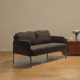 thumbnail image 7 of Knubmt Upholstered Polyester Fabric Loveseat Sofa with Metal Legs, 2 Seater Comfy Sofa Couch for Living Room, Bedroom, Office, Apartment, Brown, 7 of 7