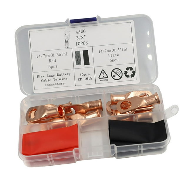 Terminales de Alambre Yotijar AWG Cable de Batería Resistente Termorretráctil AWG4 3 8