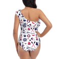thumbnail image 5 of Honeii Sailing Marine Travel for women's one-piece swimsuit featuring a chic one-shoulder design experience elegance and style in the water-Medium, 5 of 6