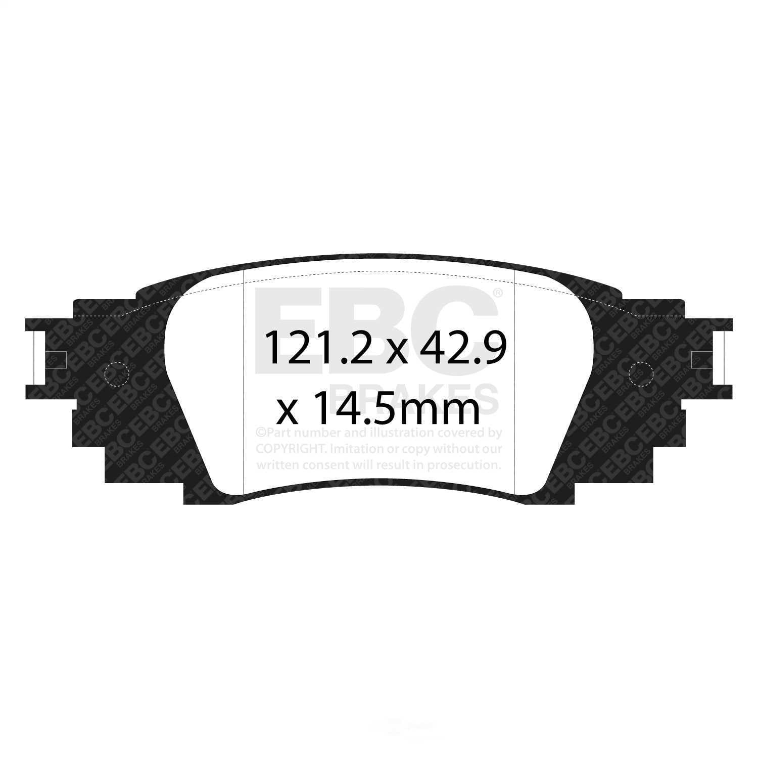 EBC Brakes DP43080R Yellowstuff Street And Track Brake Pads, FMSI Pad No. D1879 Vented 338mm Dia