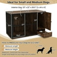 thumbnail image 3 of Gymax 47 5''Dog Crate End Table w/ Hidden Bowls & Storage Chew-Resistant Metal Frame, 3 of 10