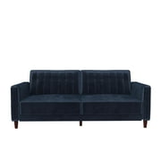 DHP Pin Tufted Transitional Futon, Blue Velvet