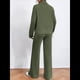thumbnail image 5 of Conjuntos de 2 Piezas para Mujer para Otoño: Suéter de Punto de Viaje, Pantalones Anchos y Chándal para Estar en Casa. Verde L, 5 of 7