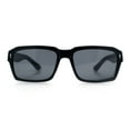 thumbnail image 3 of Hipster Gentleman Rectangular Mens Retro Vintage Vibe Plastic Sunglasses All Black, 3 of 8