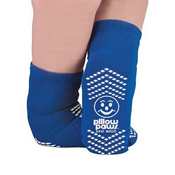 Slip Resistant Single Print XXXL Bariatric Size Slipper Socks Royal Blue Color 6 Pair Per Case
