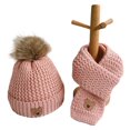 thumbnail image 5 of 2Pcs/Set Autumn Winter Kids Knitting Hat Scarf Set Plush Ball Bear Logo Decor Thick Warm Beanie Hat Scarf Costume Accessories, 5 of 8
