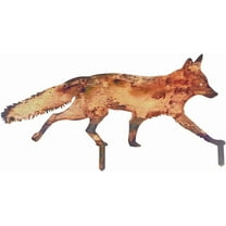 Rustic Metal Fox Garden Decoration Animal Garden Statues Stakes Outdoor Rusty Fox Sculptures Figures for Patio Lawn Yard Backyard Art Decoration Housewarming Chocolate Color 6.1 x 12 inch