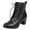 F-Black, variant on Kcodviy Color Boots Block Suede Women's Leather Boots Short Solid Heel Side Women Boots with Heels Women's Zipper Boots Women's Womens Lug Sole Platform Boots Boots