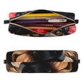 thumbnail image 2 of Easygdp Colorful Flower German Shepherd para Estuche de Lápices de Cuero, Estuche de Papelería de Cuero, Estuche de Gran Capacidad con Cremallera, 2 of 7