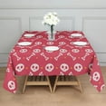 thumbnail image 3 of Halloween Square Tablecloth 42x42in(107x107cm) – Waterproof Polyester Printed Table Cover, Wrinkle Resistant & Washable for Kitchen Dining Picnic Party Decor, Pattern-V5-81, White, 3 of 6