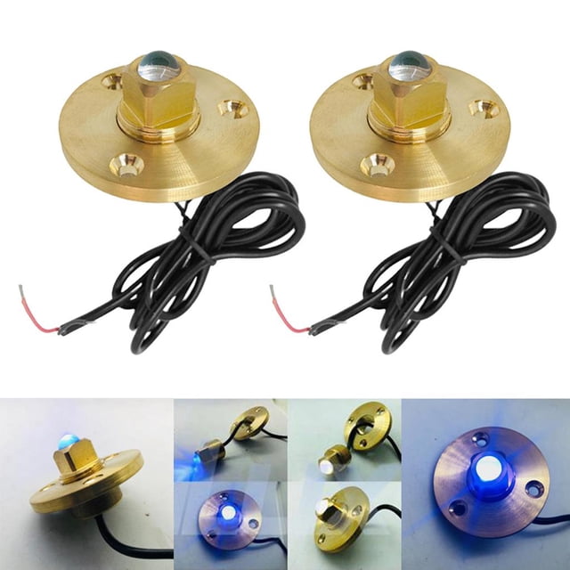 Paquete de 2 Tapones de Drenaje con Luz LED Cola Para Garboard Color Azul