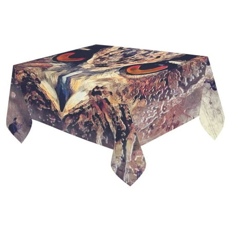 

MYPOP Owl Cotton Linen Tablecloth 52x70 inches Tablecover Desk Table Cloth For Dining Room Tea Table Picnics Parties