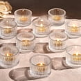thumbnail image 4 of HofferRuffer Glass Tealight Candle Holders Set of 12, Cute Votive Candle Holder for Table Centerpieces, Party, Wedding and Home Decor (2.2'' x 1.4'', Clear), 4 of 11