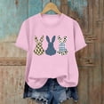 thumbnail image 4 of Lorytime Easter Cute Shirts for Women Crew Neck Shirt Short Sleeve Trendy Tee Bunny Loose Casual Festival Outfit Pink XL, 4 of 6
