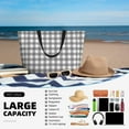 thumbnail image 5 of Balery Gray Checkboard Beach Travel Bag - Water-Resistant, Large Capacity Lightweight Tote with 7 Pockets for Women and Men - Perfect for Beach, Pool, Gym, and Travel, 5 of 7