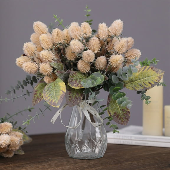 Daiosportswear Artificial Banksia Flower Bundles, Plastic Fake Flowers Home Decor, 11.8x7.4x3.9in, Waterproof Sun-Proof, Ornaments, Realistic Look