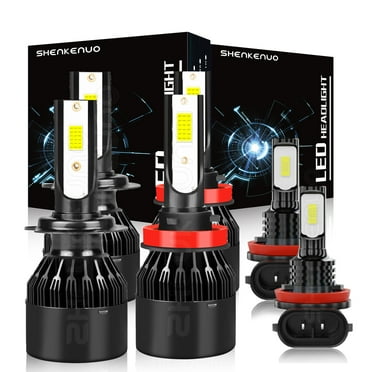 QIPEIZSP LED Headlight Bulbs Fit For Hyundai Sonata 2011-2014,H7 High Beam & H11/H8/H9 Low Beam H11 H8 H9 Fog Lights Combo Pilot 6500k White Plug Play 6 Pa
