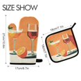 thumbnail image 2 of Yayeee Oven Mitts and Pot Holder Set of 2 Heat Resistant Kitchen Gloves Baking Hot Pad, Orange Glasses, 2 of 5