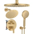 thumbnail image 4 of Shower System with Pressure Balance Valve  Ceiling Mount Shower Faucet Set with Rain Shower Head And Multi-function Handheld Head Push Button Diverter Pressure Balancing Valve Kit  Matte, 4 of 4