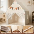 thumbnail image 4 of Kids Play Tent with Star Light and Padded Mat, Playhouse for Kids, Neutral Color Play Room Furniture, Indoor Bed Tent Gift Toys for Toddle 3,4,5,6-Year-Old Girls,Boys, Girls,, 4 of 15