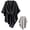 Black, variant on Drape Shawl Pull-Through Wrap for Women, Stays in Place Loop Tab, Ultra Soft Shoulder Cozy for Evening Travel Office