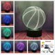 thumbnail image 2 of Creative Cartoon Basketball Model Desk Table Lamp for Teen Boy 3D LED Sporting Style Illusion 16 Color Mood Night Light RGB Touch Remote Base Acrylic, 2 of 4