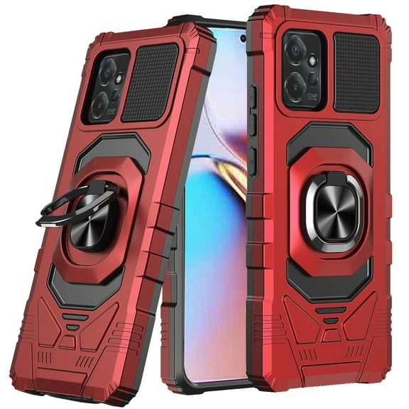 For Motorola Edge  Edge Plus 2023 Robotic Ring Kickstand Phone Case - Red