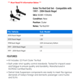 thumbnail image 2 of Outer Tie Rod End Set - Compatible with 1997 - 2004 Buick Regal 1998 1999 2000 2001 2002 2003, 2 of 2