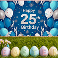 thumbnail image 4 of Blue Themed 25th Birthday Backdrop Banner with Balloons Fireworks Elements Party Supplies Photography Props Birthday Decoration Happy Birthday Decor Background Party Decorations, 4 of 7