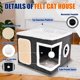 thumbnail image 5 of Cueva Cama para Gatos PETTDATE de Fieltro para Gatos de Interior con Rascador, 5 of 7