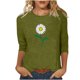 thumbnail image 1 of Camisetas Casuales de las Mujeres de Moda Impresa 3/4 Mangas Blusa Cuello Redondo para el Hogar Y Diario, 1 of 4