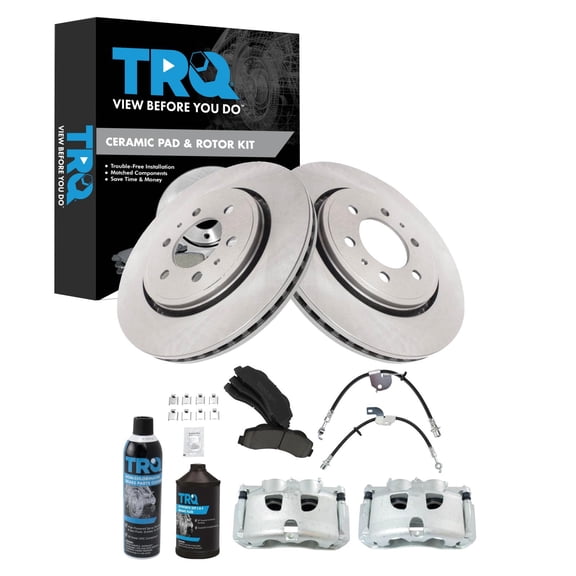 TRQ Front Brake Pad & Rotor Kit Ceramic Fits 2012-2014 Ford F-150