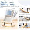 thumbnail image 3 of Teddy Fabric Swing Chair, Soft Rocking Chair with High Backrest and Cushioned Seat, Comfy Lounge Chair for Bedroom Living Room Nursery, High-Density Foam, 3 of 9