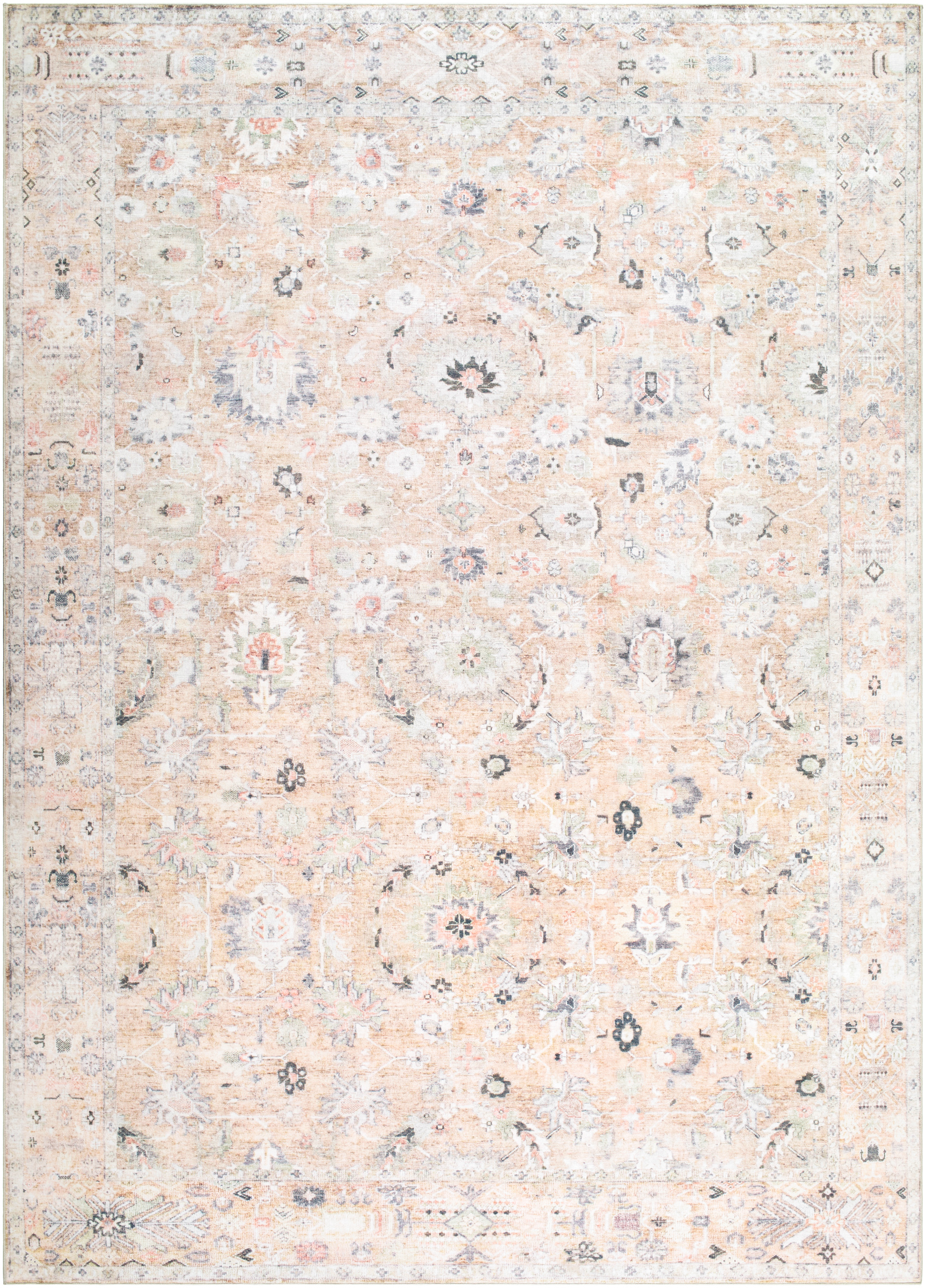 My Texas House Washable Everly Cream Washable Area Rug