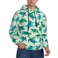 thumbnail image 2 of Naloa Green Sea Turtle Men's Casual Hooded Collar Drawstring Hoodies Pullover Sweatshirts Casual Long Sleeve Shirts-Medium, 2 of 7