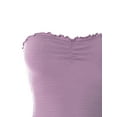 thumbnail image 5 of MixMatchy Women's Lettuce Trim Smocked Strapless Crop Tube Top, 5 of 5