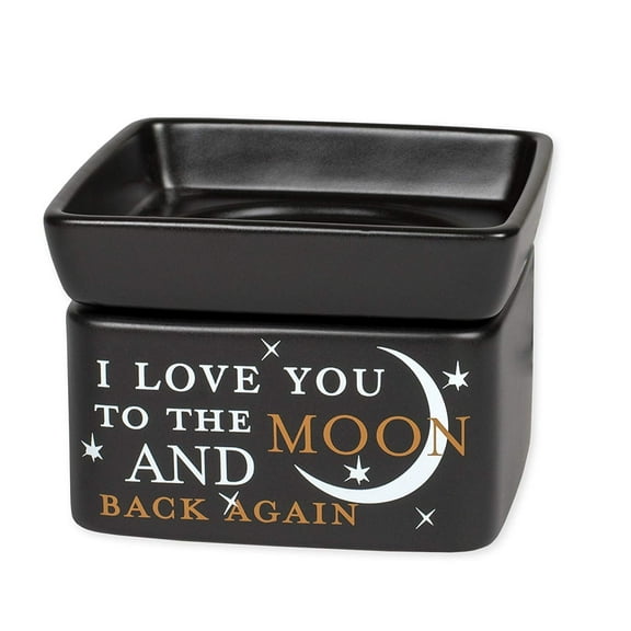 Love You to the Moon Black Electric 2 in 1 Jar Candle and Wax and Oil Warmer