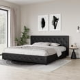 thumbnail image 4 of DHP Dakota Tufted Upholstered Storage Bed Frame, King, Black Faux Leather, 4 of 22