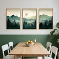 thumbnail image 5 of Large Boho Mountain Framed Wall Art Set,Watercolor Pine Tree Wall Painting,Abstract Foggy Green Forest Artwork,Modern Nature Sunrise Wall Decor for Living Room,Bedroom,Office-16 x24 x3, 5 of 6