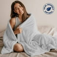 thumbnail image 5 of Throw Blanket for Couch Solid Color Soft Fleece Flannel Blankets Cozy Lightweight Blanket for Home Sofa Living Room Light Grey Pearl Grey Bed Throws 60" x 80", 5 of 9
