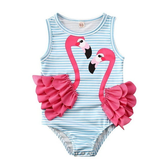 Toddler Girls One Piece Swimsuit Baby 3D Swan Bikini Swimming Bathing Suit Swimwear Little Kids Tankini Set Beach Wear