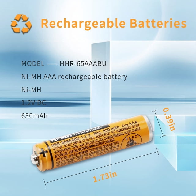 6PCS NI-MH AAA Goovalue88 batería recargable para Panasonic HHR-65AAABU 1.2V batería de reemplazo para teléfono inalámbrico