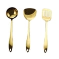 thumbnail image 1 of Juego de utensilios de cocina de acero inoxidable serie chapada en titanio de 3 piezas, 1 of 5