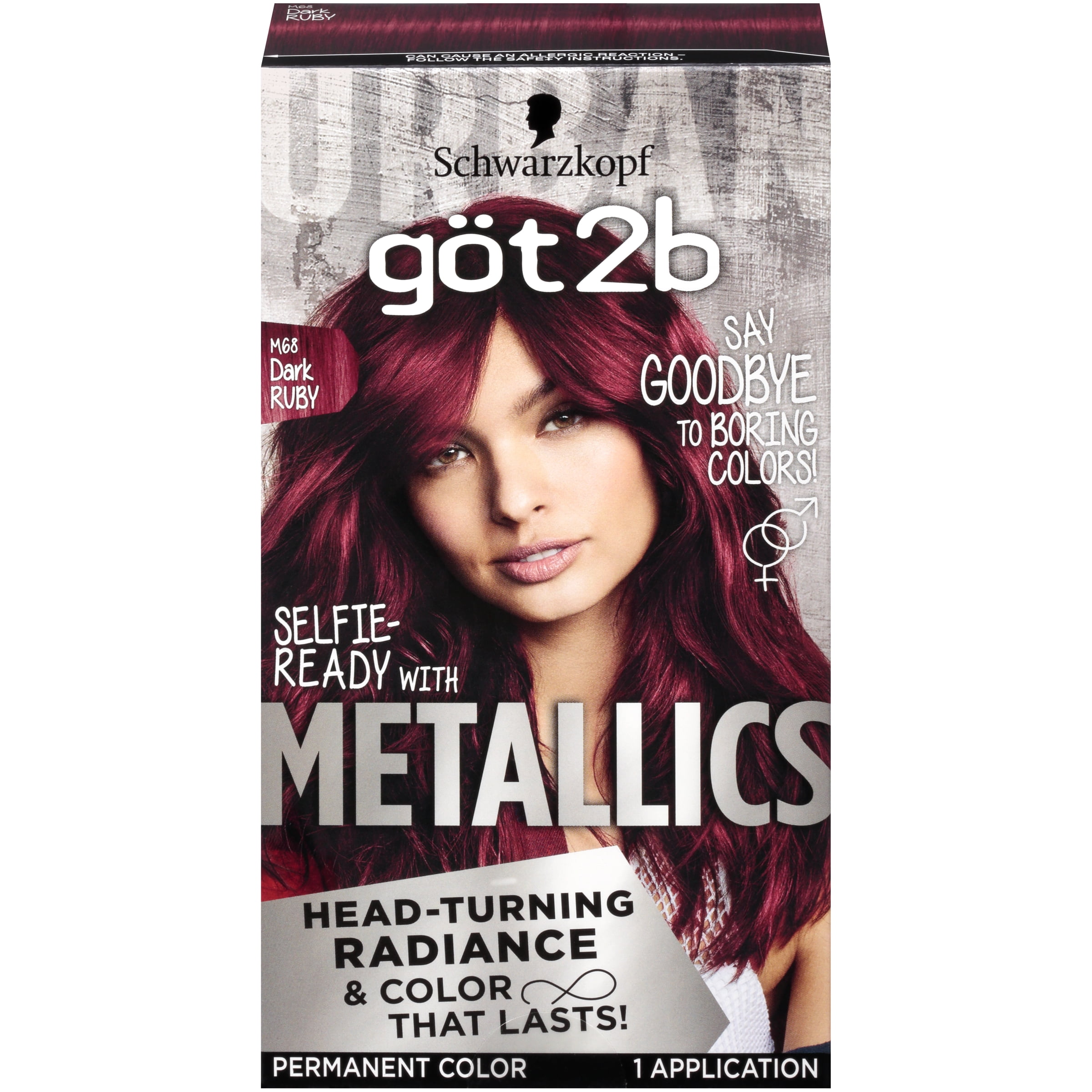 Got2b Metallic Permanent Hair Color M68 Dark Ruby Walmart Com