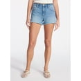 thumbnail image 2 of No Boundaries Women's Mid-Rise Denim Shorts, 3 in Inseam, Sizes 00-20, 2 of 3